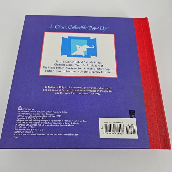 The Night Before Christmas Pop-Up Book Robert Sabuda First Edition Hardcover - Picture 4 of 11